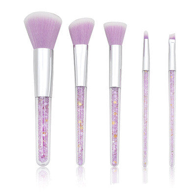 5 transparent handle makeup brushes 5 transparent handle makeup brushes